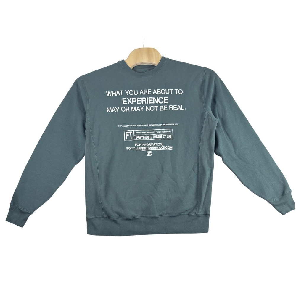 Justin Timberlake What Are You About Forget Tomorrow Tour Green Crewneck Large